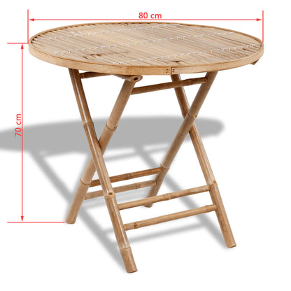 5 Piece Folding Outdoor Dining Set Bamboo - OLBRIT