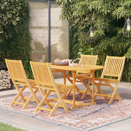 5 Piece Garden Dining Set Solid Teak Wood - OLBRIT