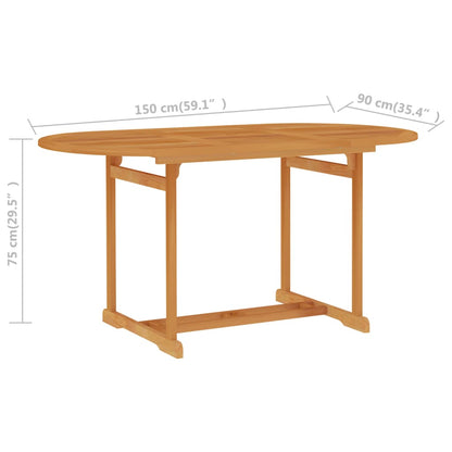 5 Piece Garden Dining Set Solid Teak Wood - OLBRIT