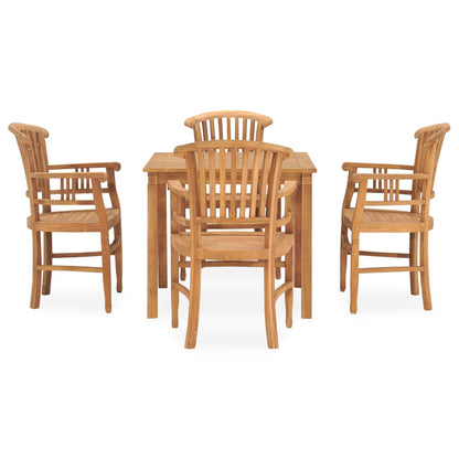 5 Piece Garden Dining Set Solid Teak Wood - OLBRIT