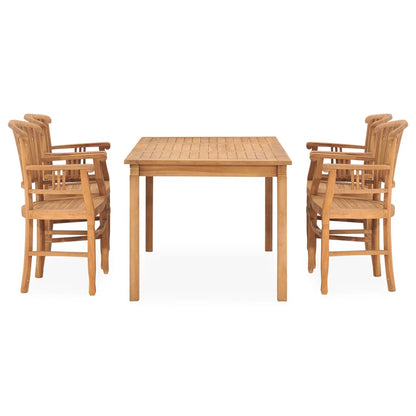 5 Piece Garden Dining Set Solid Teak Wood - OLBRIT