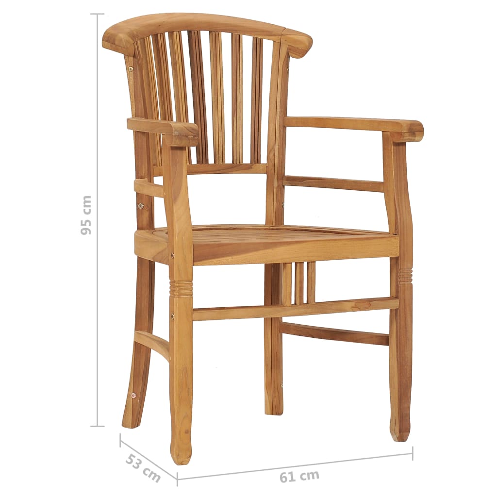 5 Piece Garden Dining Set Solid Teak Wood - OLBRIT