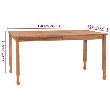 5 Piece Garden Dining Set Solid Teak Wood - OLBRIT