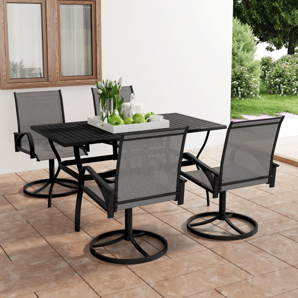 5 Piece Garden Dining Set Textilene and Steel - OLBRIT