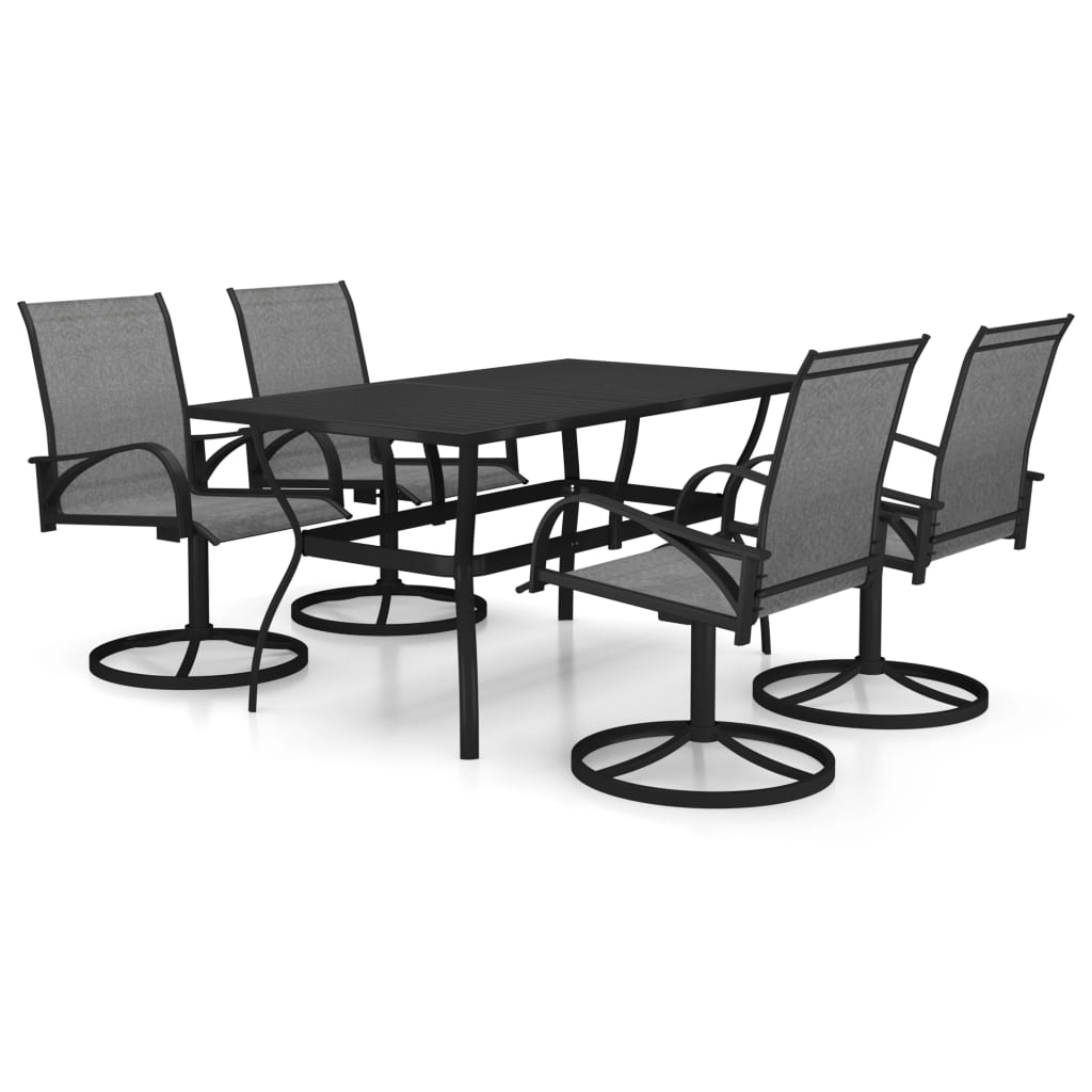 5 Piece Garden Dining Set Textilene and Steel - OLBRIT
