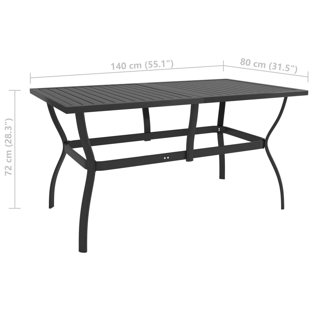 5 Piece Garden Dining Set Textilene and Steel - OLBRIT