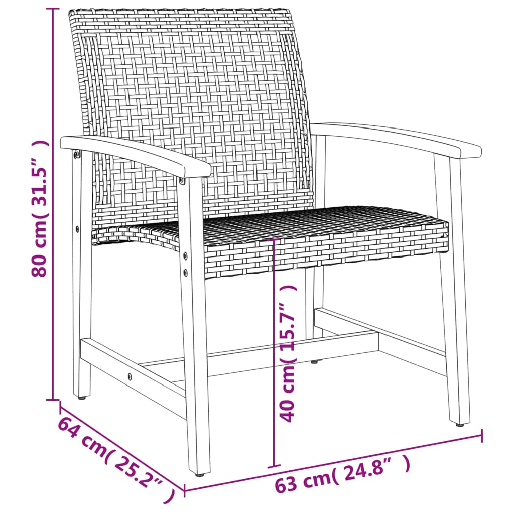 5 Piece Garden Lounge Set Beige Poly Rattan and Acacia Wood - OLBRIT