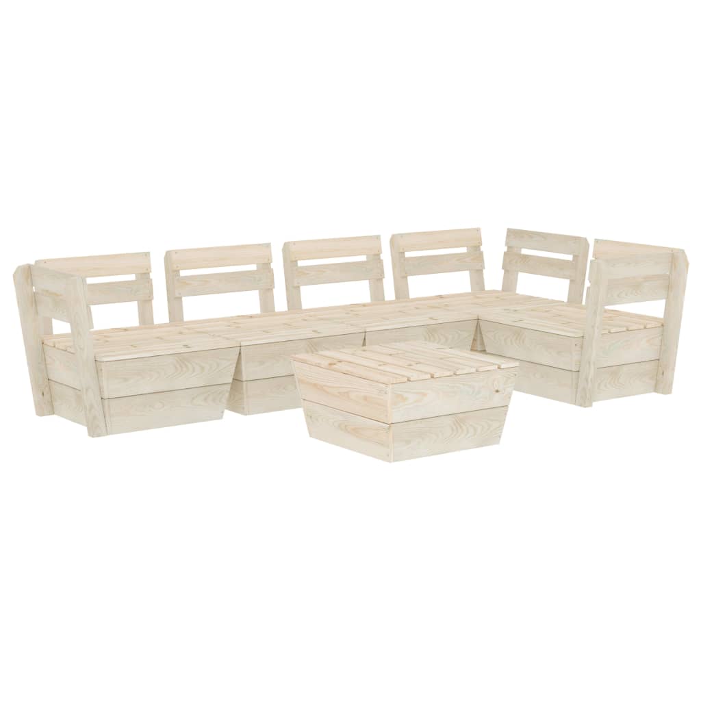 6 Piece Garden Pallet Lounge Set Impregnated Spruce Wood - OLBRIT