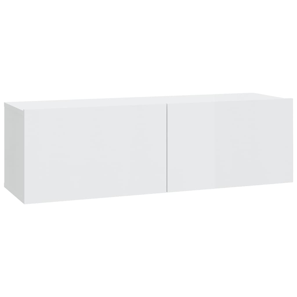 6 Piece TV Cabinet Set High Gloss White - OLBRIT