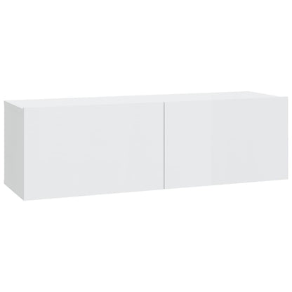 6 Piece TV Cabinet Set High Gloss White - OLBRIT