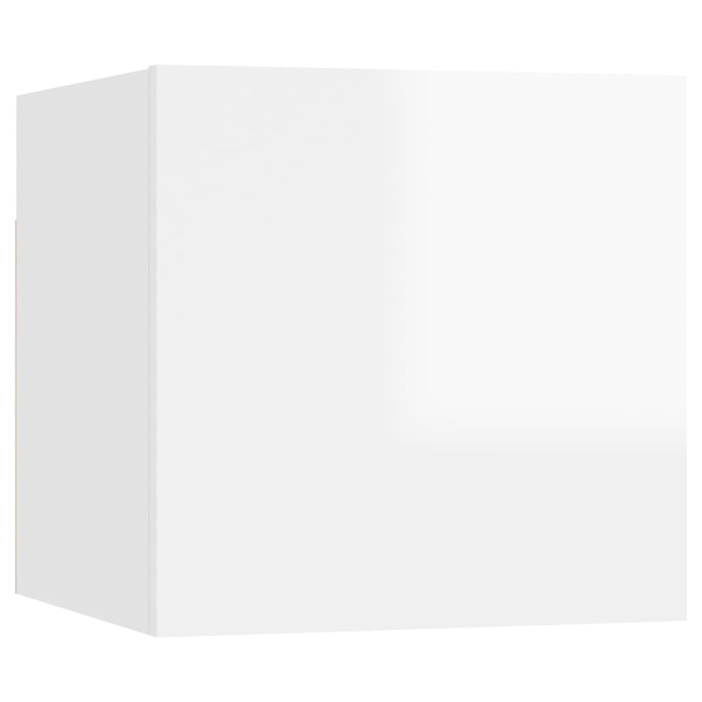 6 Piece TV Cabinet Set High Gloss White - OLBRIT