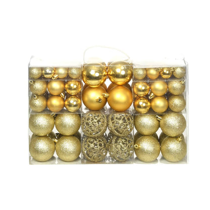 100 Piece Christmas Ball Set 3/4/6 cm Gold - OLBRIT