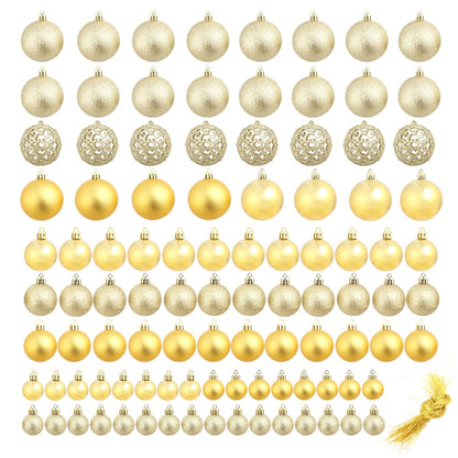 100 Piece Christmas Ball Set 3/4/6 cm Gold - OLBRIT