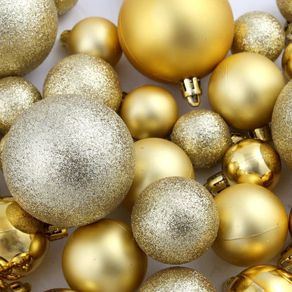 100 Piece Christmas Ball Set 3/4/6 cm Gold - OLBRIT