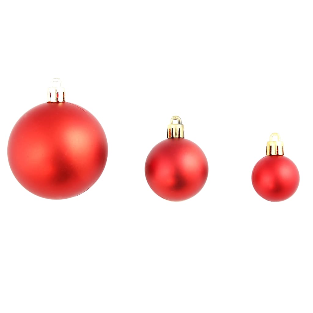 100 Piece Christmas Ball Set 3/4/6 cm Red - OLBRIT