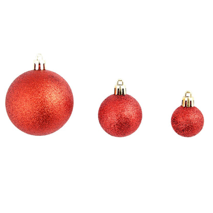 100 Piece Christmas Ball Set 3/4/6 cm Red - OLBRIT