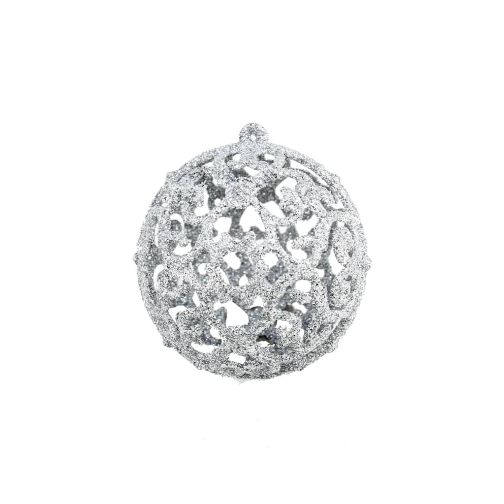 100 Piece Christmas Ball Set 3/4/6 cm Silver - OLBRIT