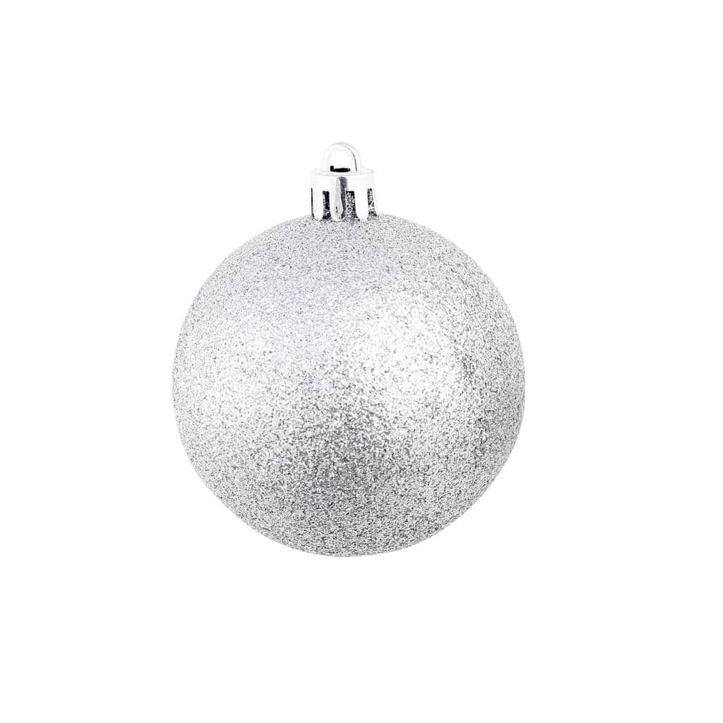 100 Piece Christmas Ball Set 3/4/6 cm Silver - OLBRIT
