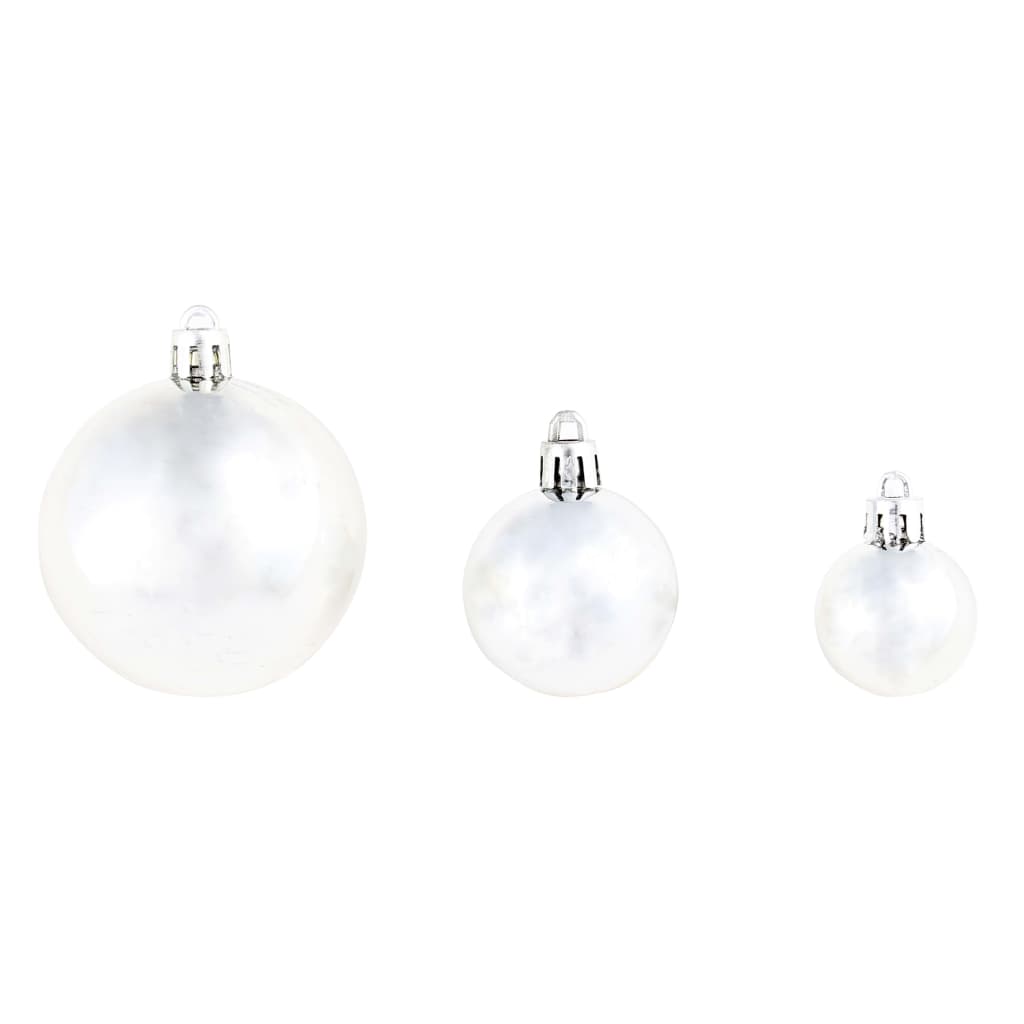 100 Piece Christmas Ball Set 3/4/6 cm Silver - OLBRIT