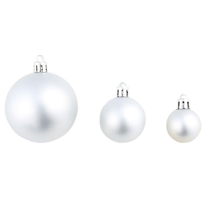 100 Piece Christmas Ball Set 3/4/6 cm Silver - OLBRIT