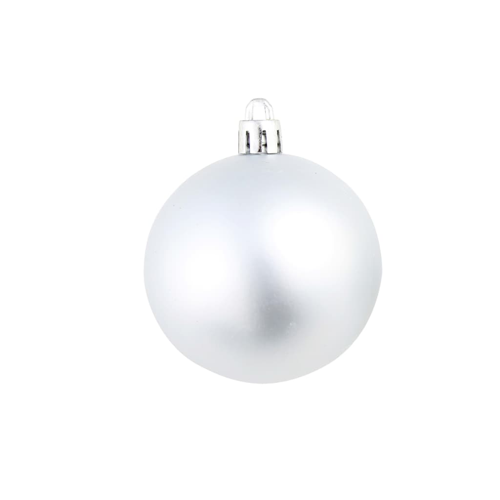 100 Piece Christmas Ball Set 3/4/6 cm Silver - OLBRIT