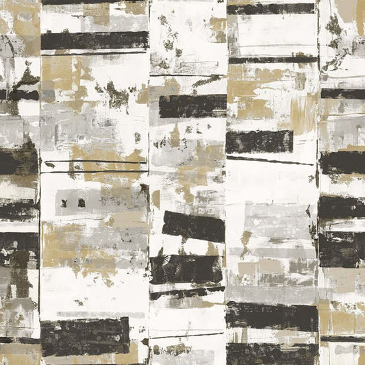 Wallpaper Friends & Coffee Industrial Weathered Black and Metallic - OLBRIT