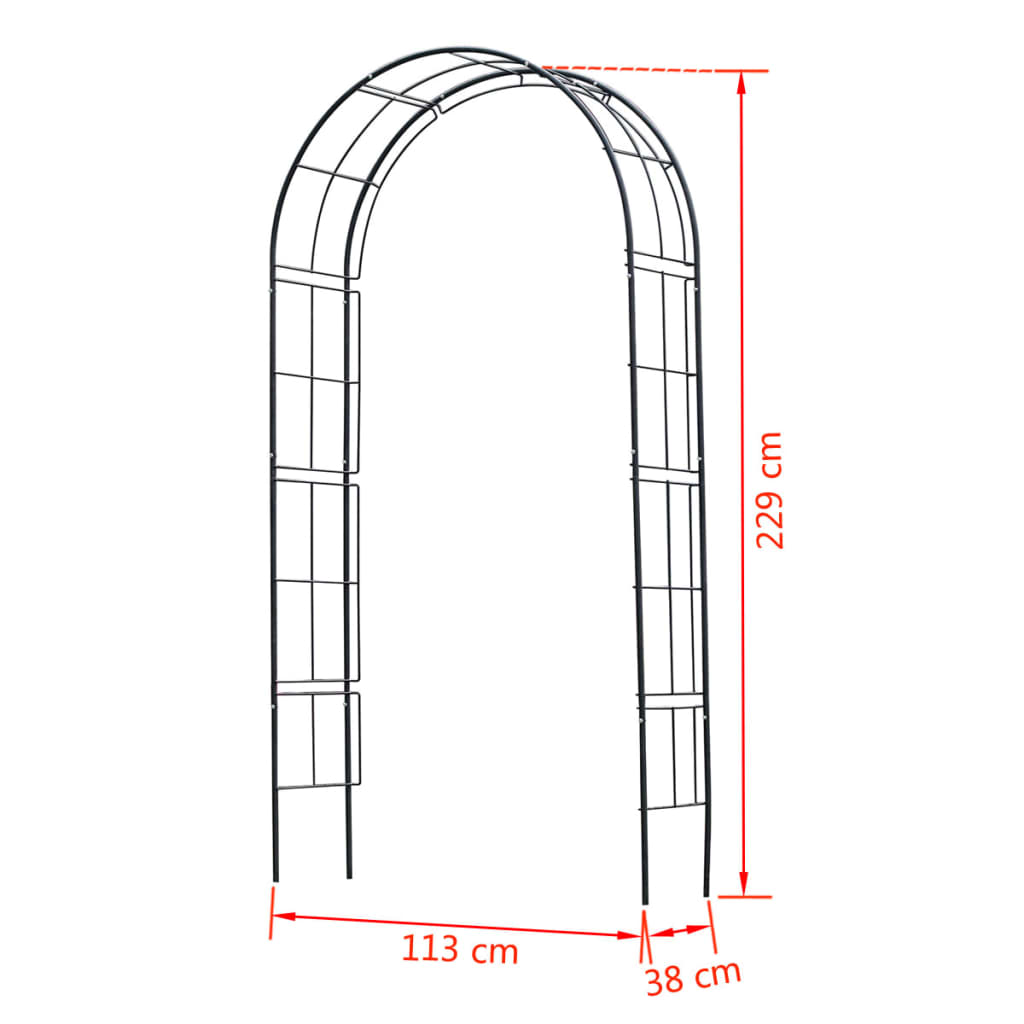 Arch Metal 229x38x113 cm Black - OLBRIT