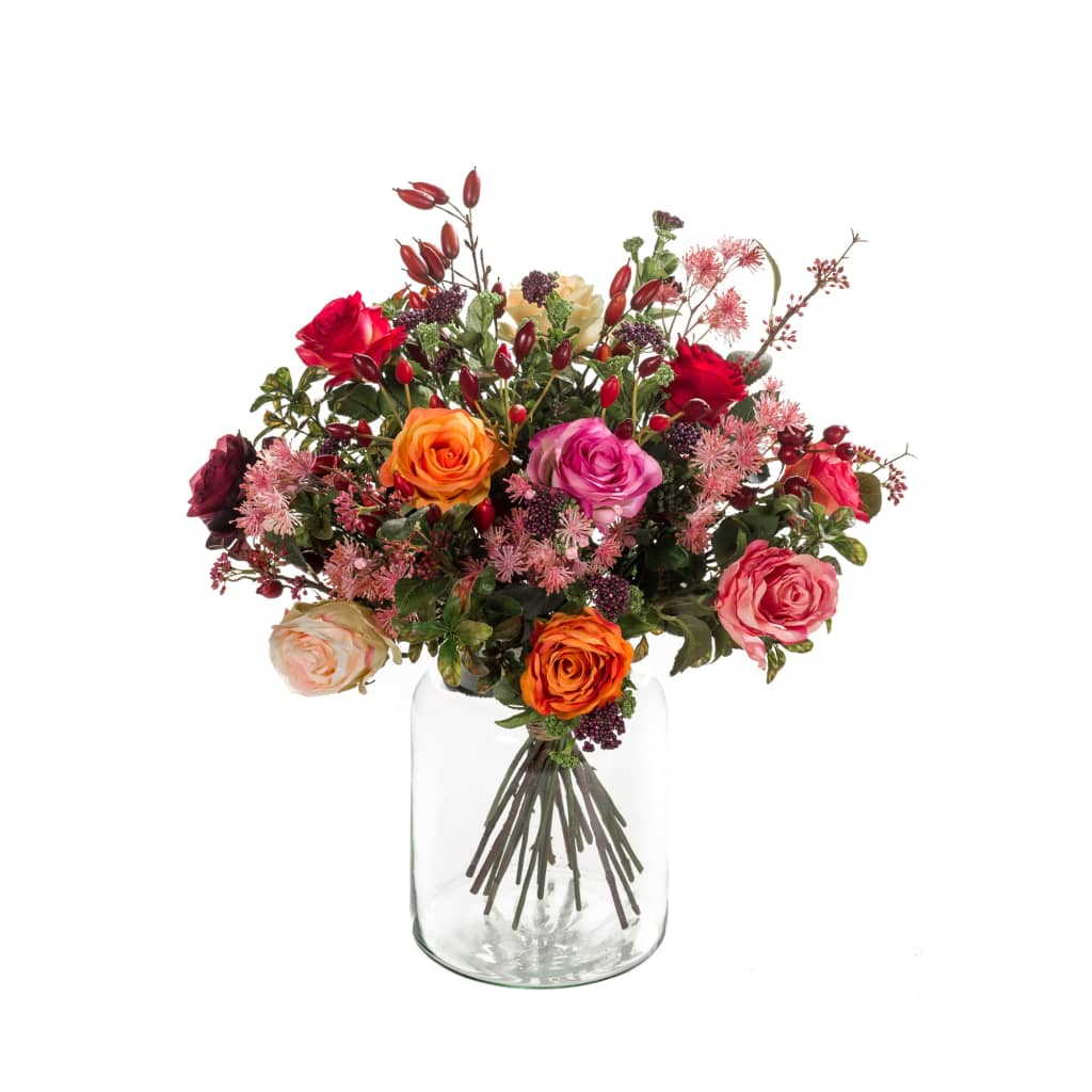 Artificial Bouquet Flame Roses - OLBRIT