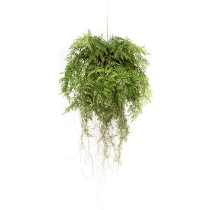 Artificial Hanging Fern with Roots 55 cm - OLBRIT