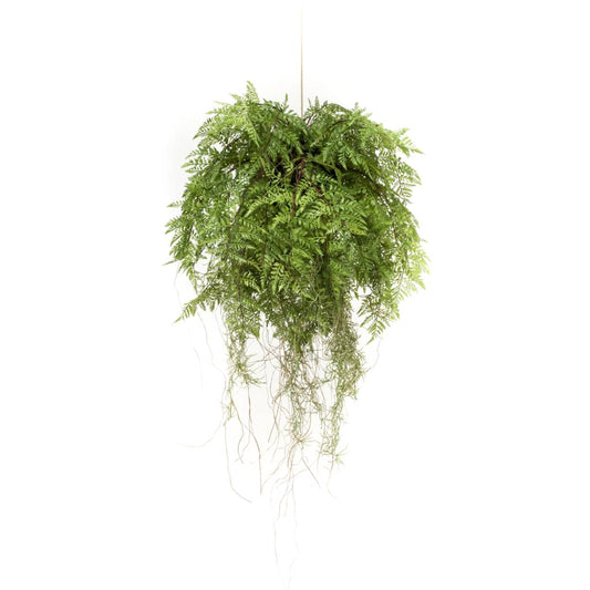 Artificial Hanging Fern with Roots 55 cm - OLBRIT