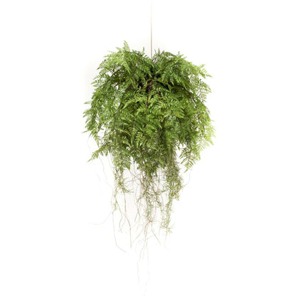 Artificial Hanging Fern with Roots 55 cm - OLBRIT
