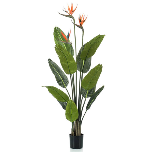 Artificial Plant Strelitzia in Pot with Flowers 120 cm - OLBRIT
