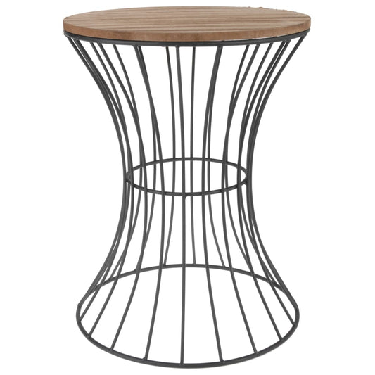 H&S Collection Side Table Metal Beige - OLBRIT