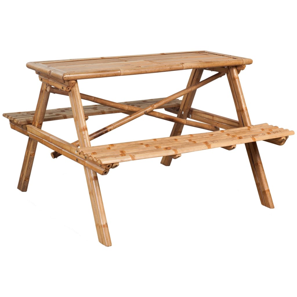 Bamboo Picnic Table 120x120x78 cm - OLBRIT
