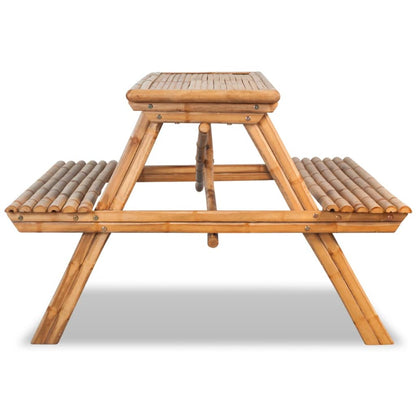 Bamboo Picnic Table 120x120x78 cm - OLBRIT