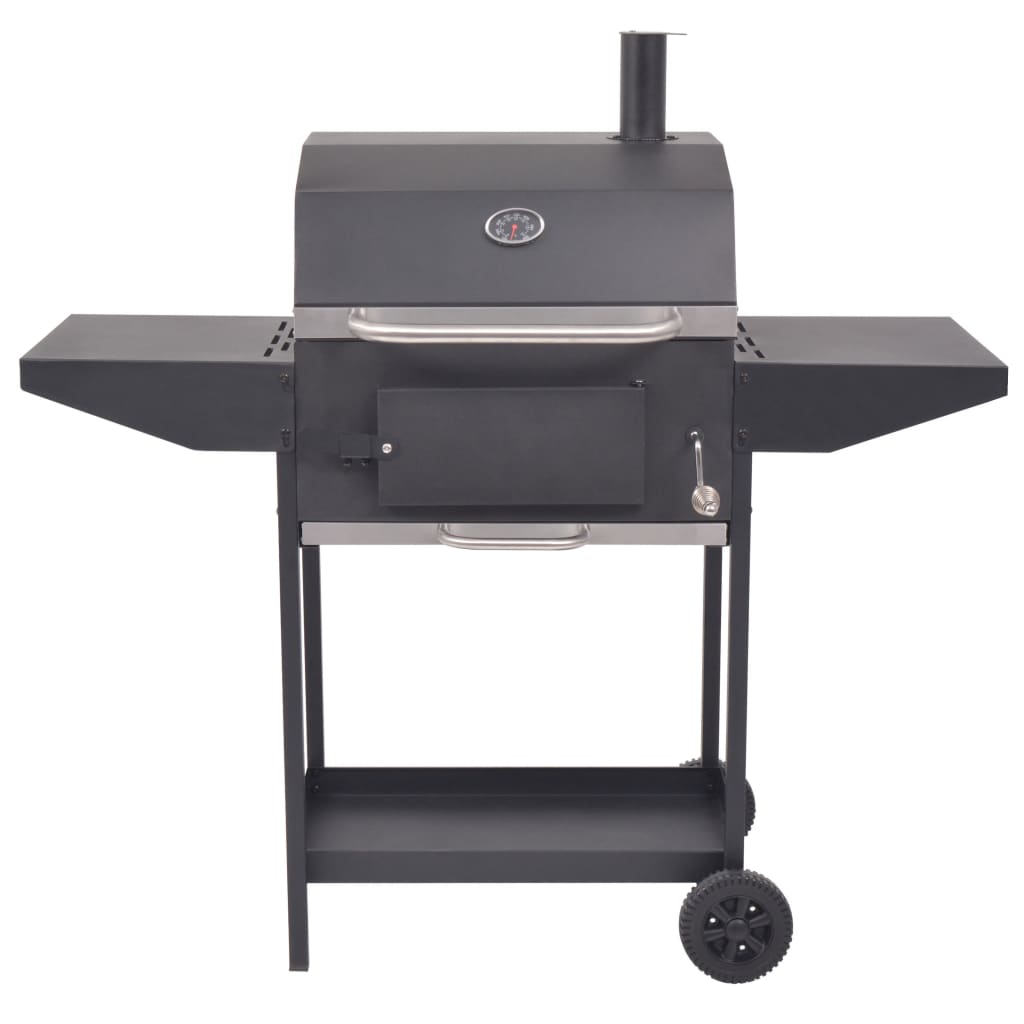 BBQ Charcoal Smoker with Bottom Shelf Black - OLBRIT