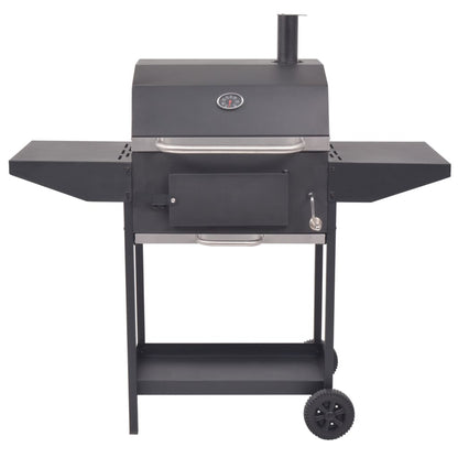 BBQ Charcoal Smoker with Bottom Shelf Black - OLBRIT
