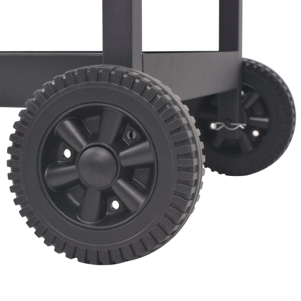 BBQ Charcoal Smoker with Bottom Shelf Black - OLBRIT