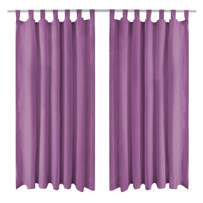 Micro Satin Curtains 2 pcs with Loops 140x175 cm Lilac - OLBRIT