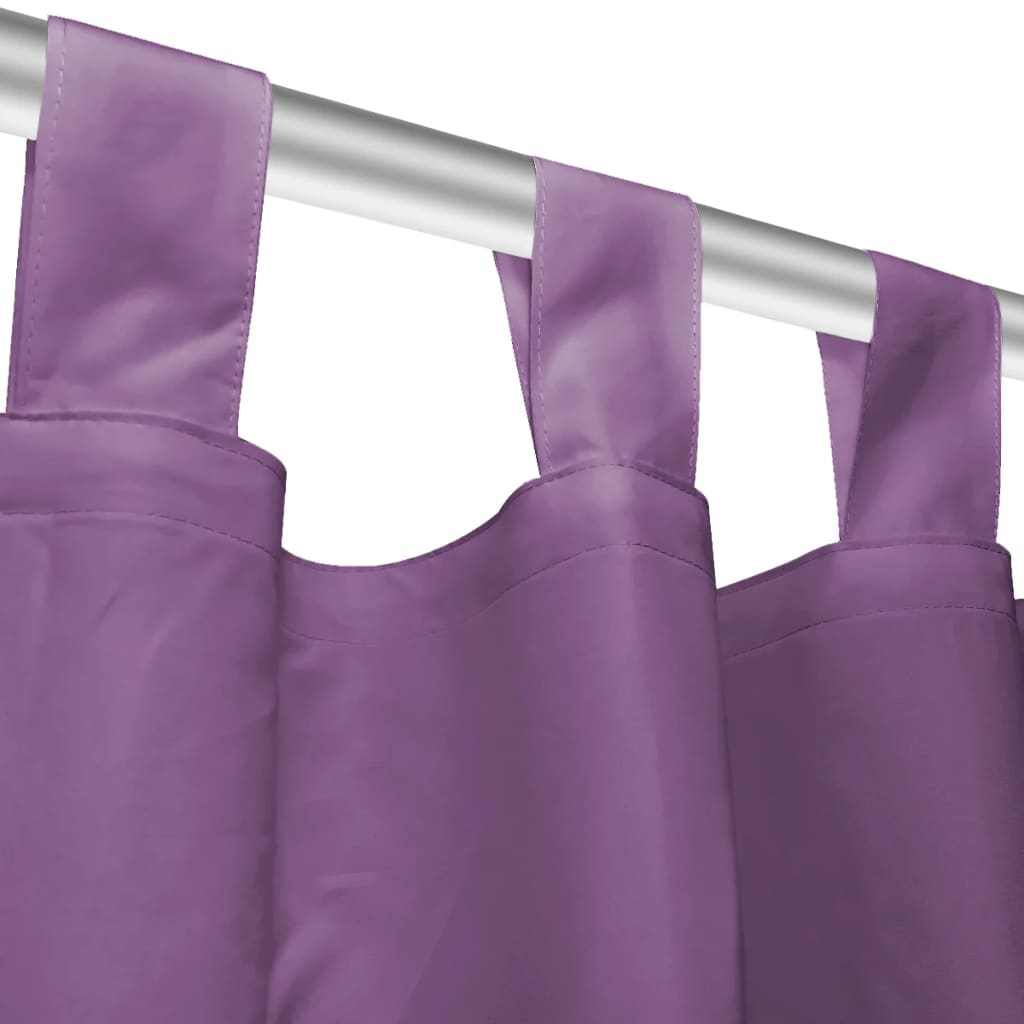 Micro Satin Curtains 2 pcs with Loops 140x175 cm Lilac - OLBRIT