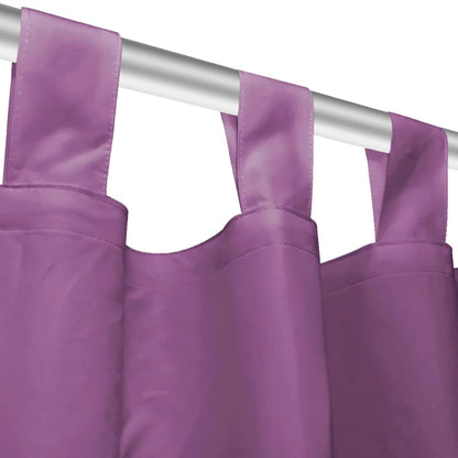 Micro Satin Curtains 2 pcs with Loops 140x175 cm Lilac - OLBRIT