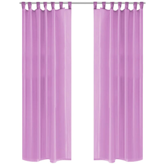 Voile Curtains 2 pcs 140x245 cm Lilac - OLBRIT