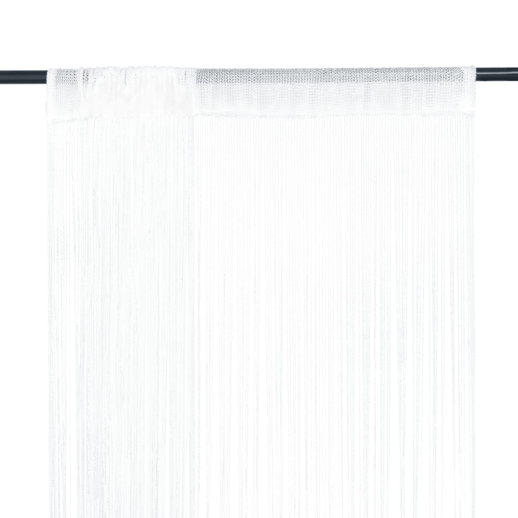String Curtains 2 pcs 140x250 cm White - OLBRIT