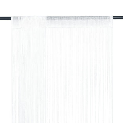 String Curtains 2 pcs 140x250 cm White - OLBRIT
