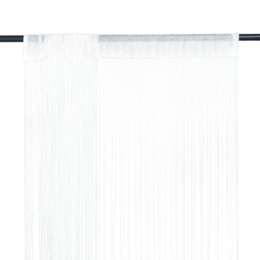 String Curtains 2 pcs 140x250 cm White - OLBRIT