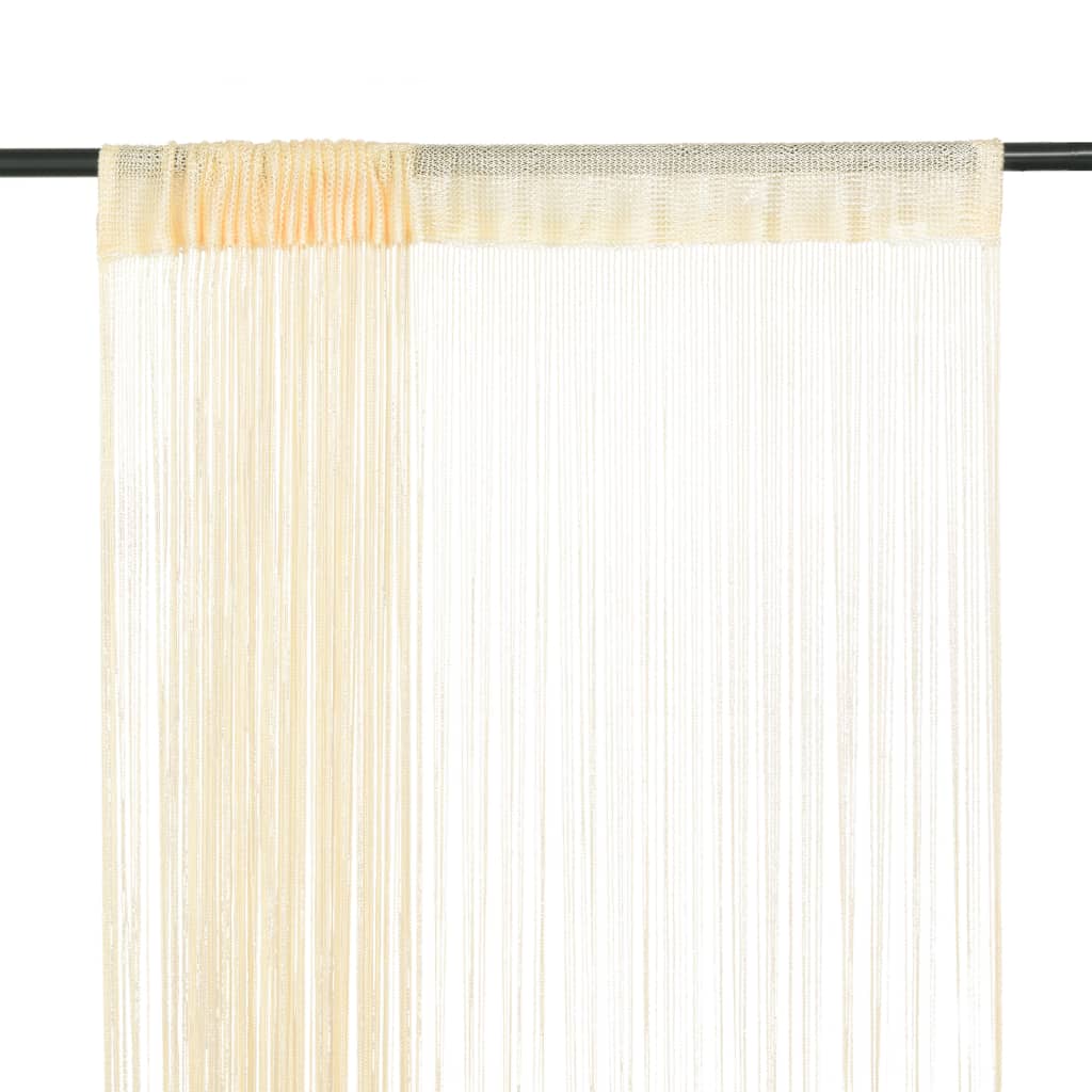 String Curtains 2 pcs 100x250 cm Cream - OLBRIT