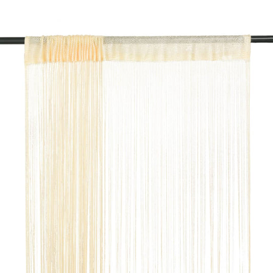 String Curtains 2 pcs 100x250 cm Cream - OLBRIT