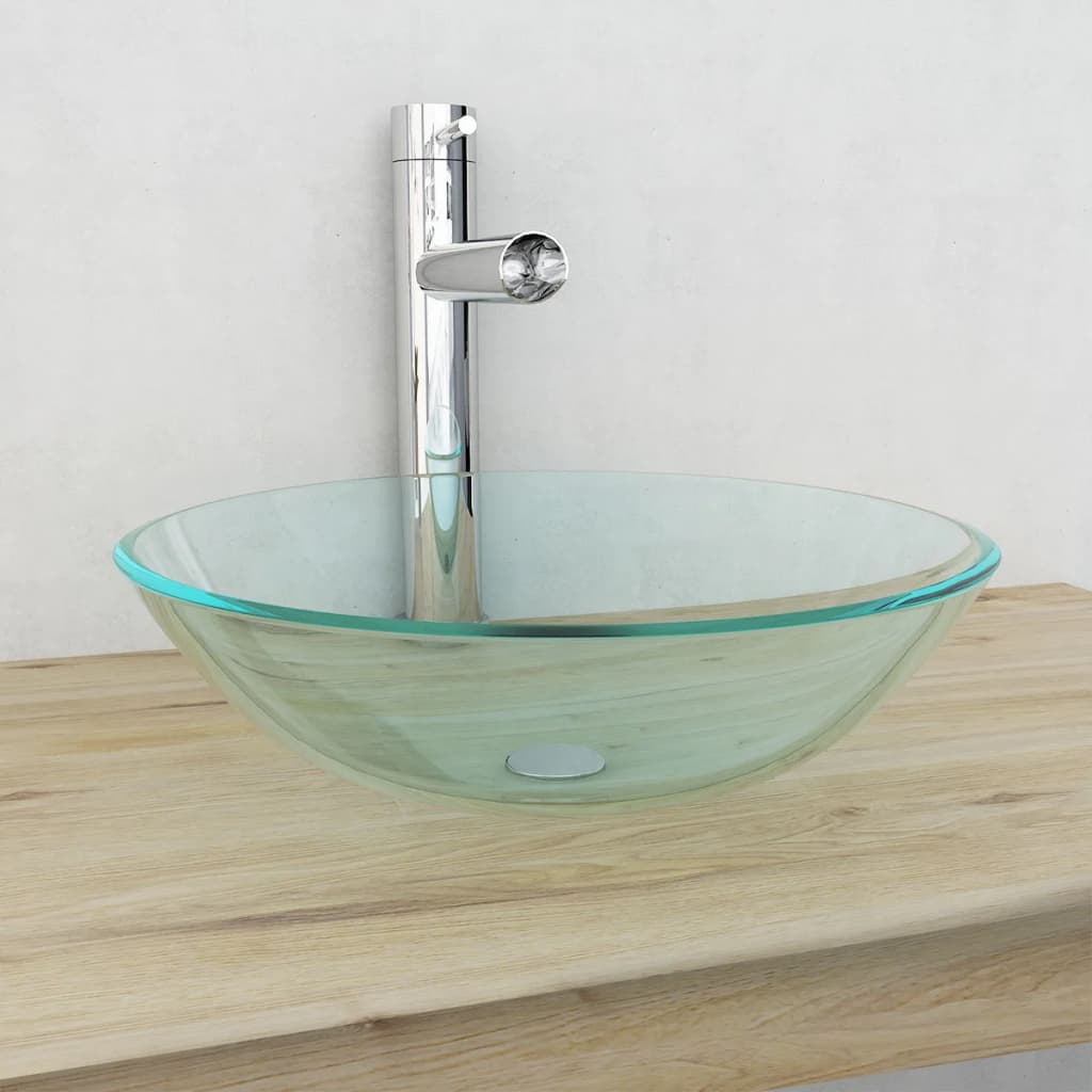 Basin Tempered Glass 42 cm Transparent - OLBRIT
