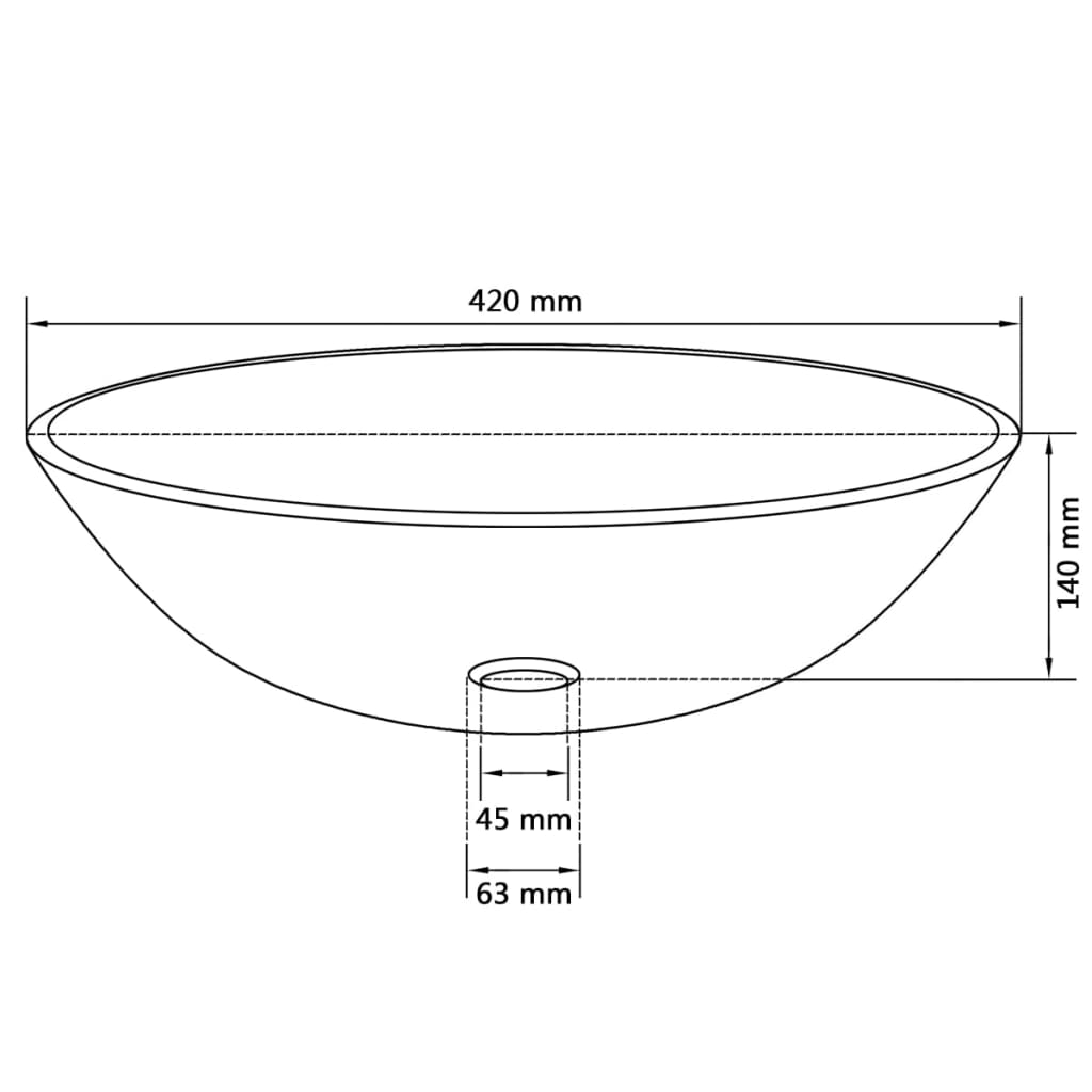 Basin Tempered Glass 42 cm Frosted - OLBRIT