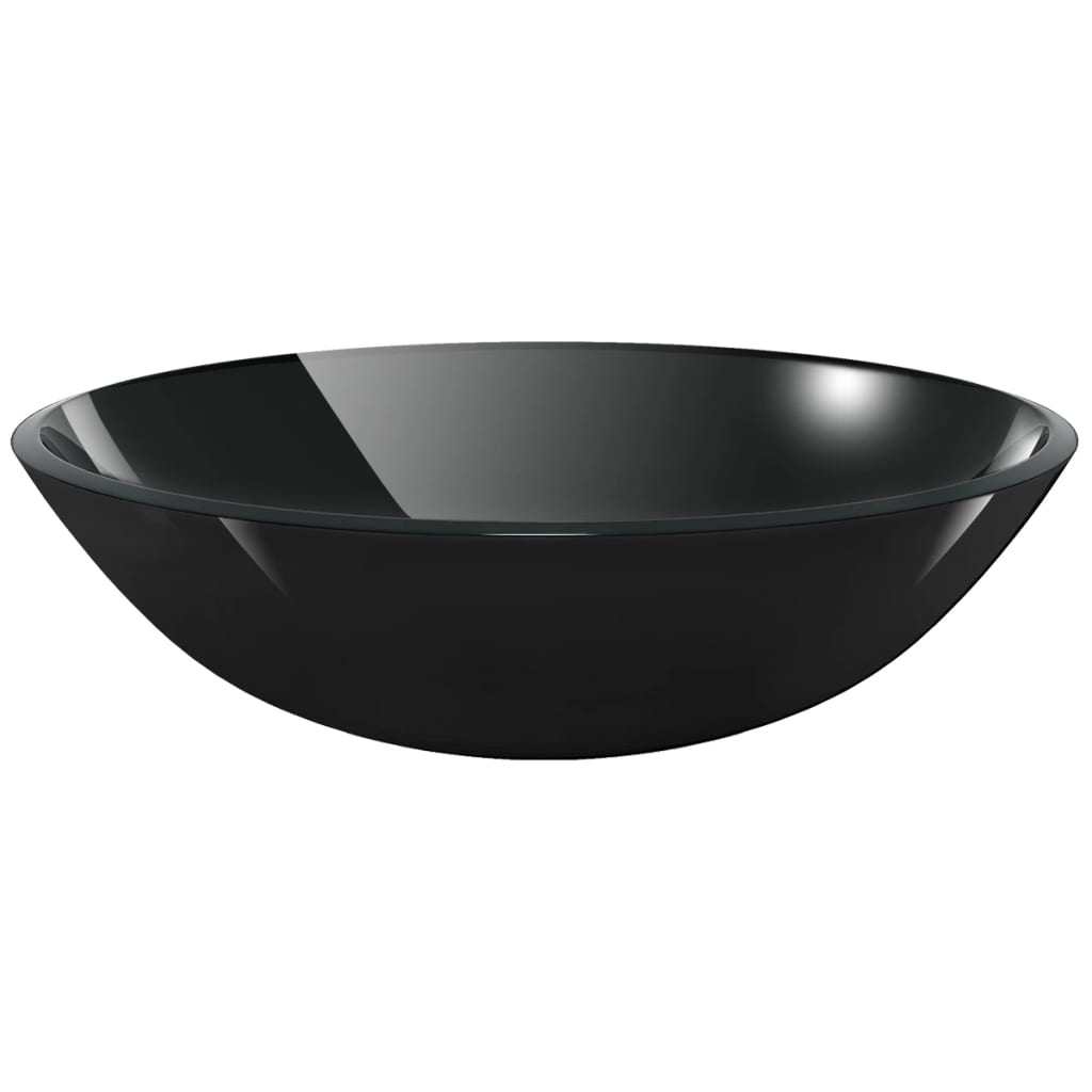 Basin Tempered Glass 42 cm Black - OLBRIT